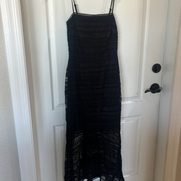 EUC lulus black lace mid length lined spaghetti strap party/prom fancy dress - Picture 9 of 9
